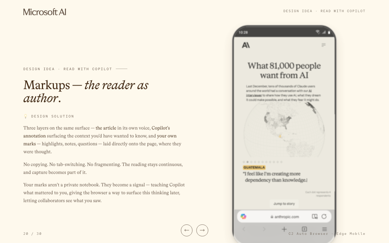 Browse with Copilot — Markups prototype